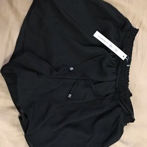 Black silk shorts